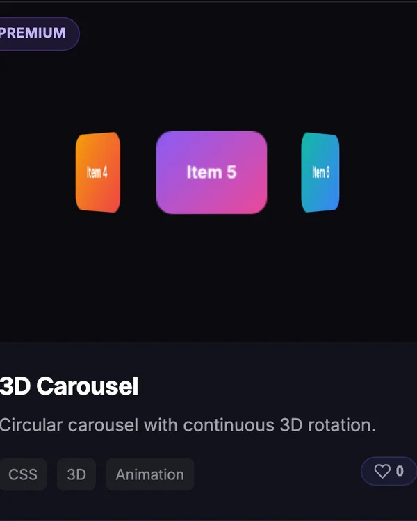 CSS 3D Carousel effect — perspective rotating slider
