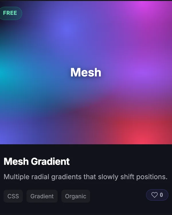 CSS Mesh Gradient animated background effect