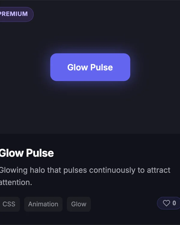 CSS Button Glow Pulse hover animation effect