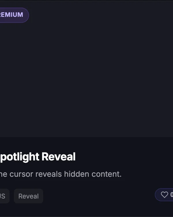 JavaScript Spotlight Reveal cursor effect