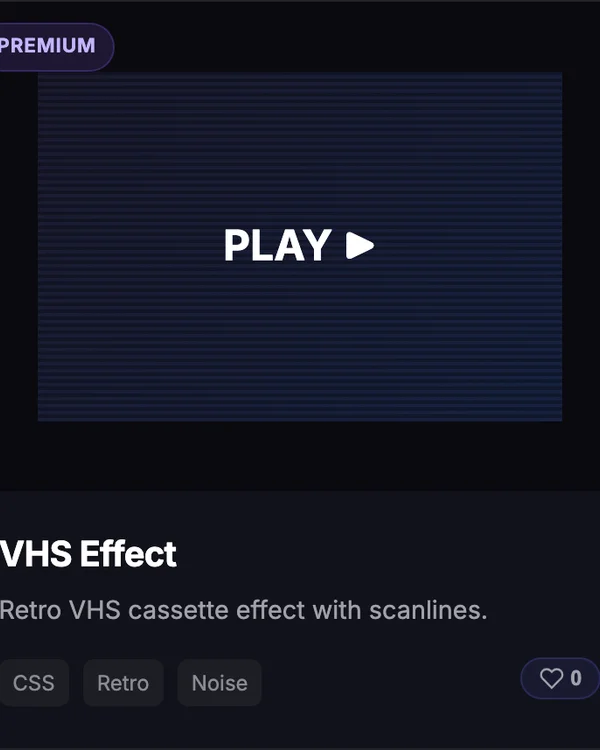 CSS VHS Distortion retro glitch effect