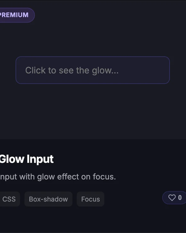 CSS Form Glow Input focus effect