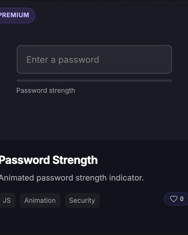CSS Password Strength indicator effect