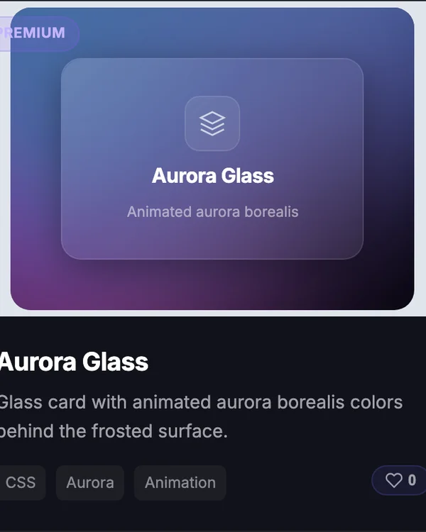 CSS Aurora Glass glassmorphism effect