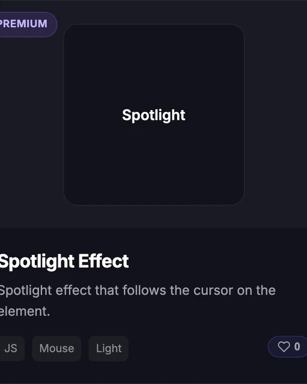 CSS Hover Spotlight light effect