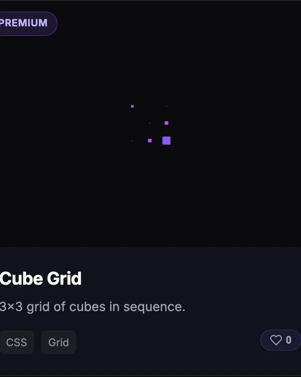 CSS Loader Cube Grid animated spinner