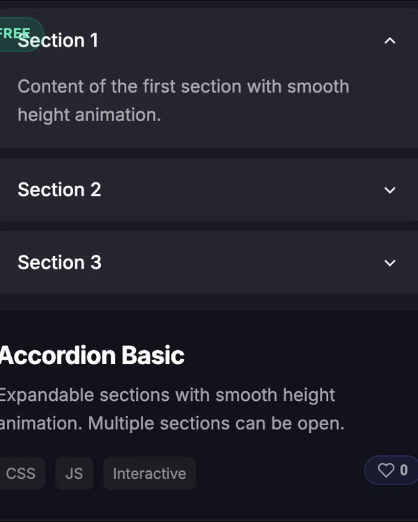 CSS Accordion expand collapse animation