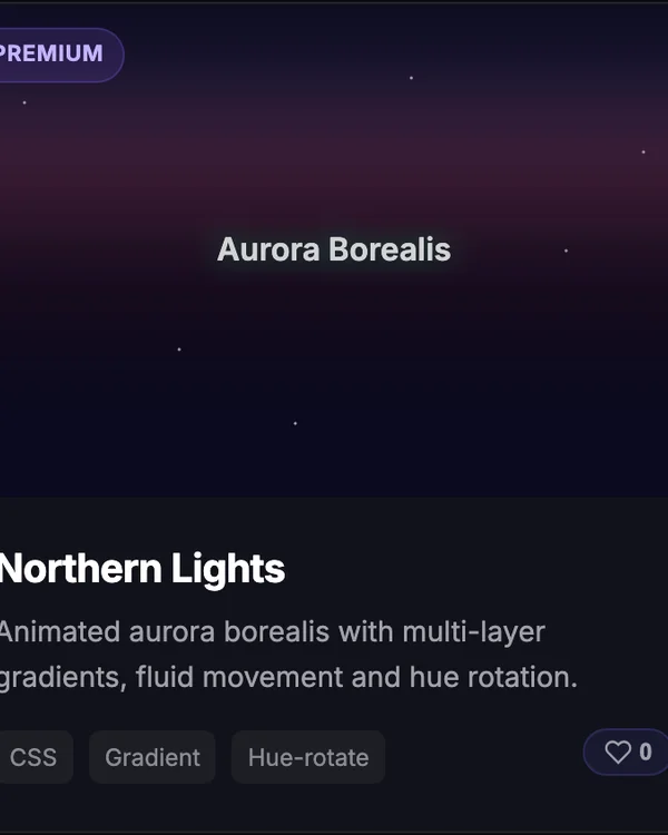 JavaScript Northern Lights aurora canvas animation