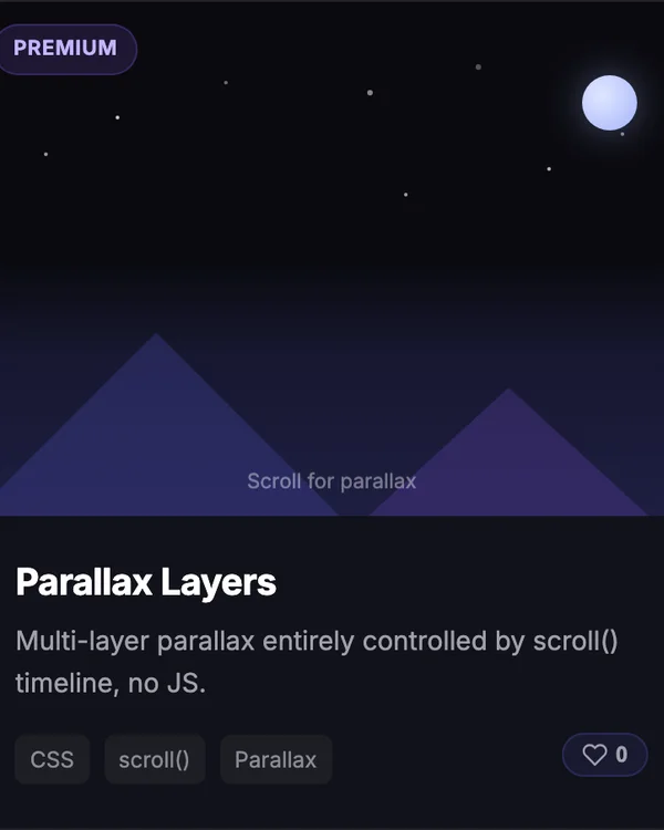 CSS Scroll Parallax Layers effect