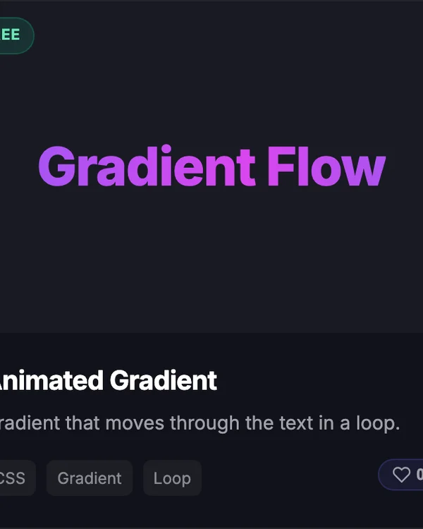 CSS Text Animated Gradient typography effect