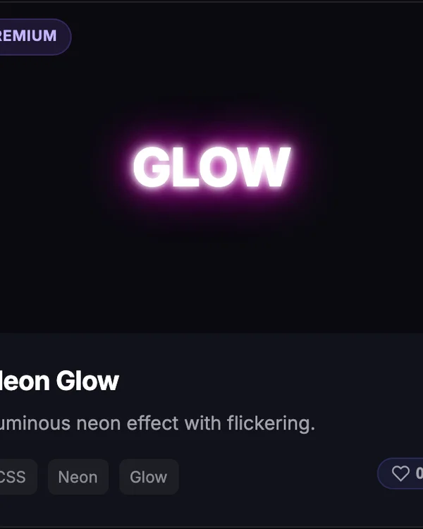 CSS Neon Glow text typography effect