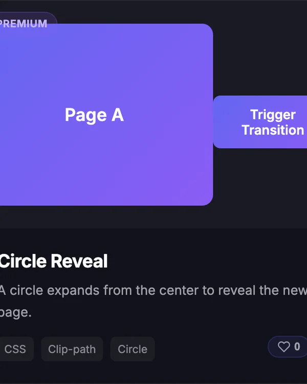 CSS Circle Reveal page transition effect