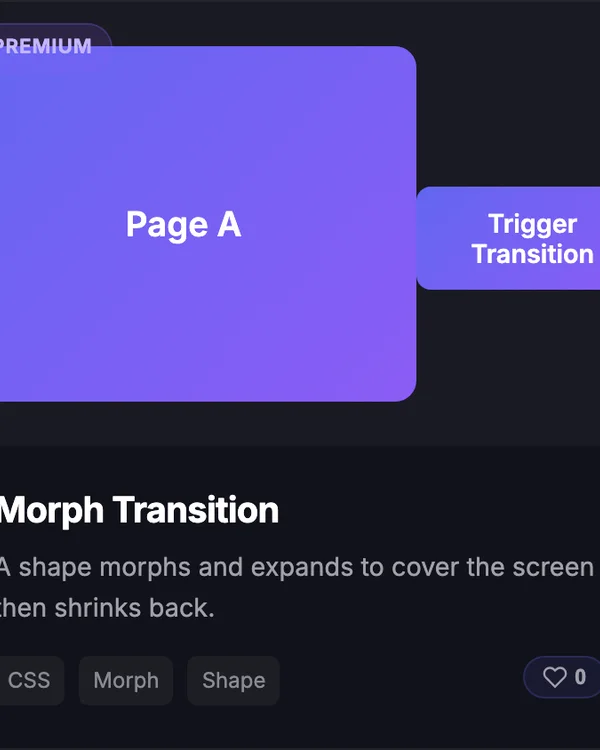 CSS Morph Transition fluid shape effect