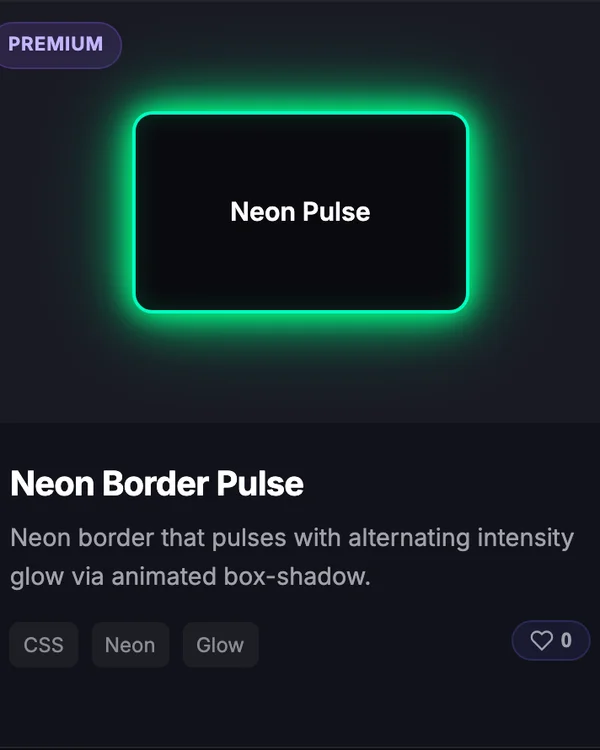 CSS Neon Border Pulse glowing effect
