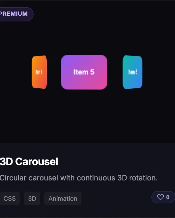Effet CSS 3D Carousel — slider perspective rotatif