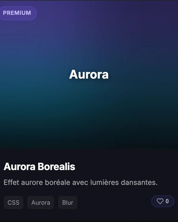 Effet CSS Background Aurora Borealis — fond anime aurore boreale