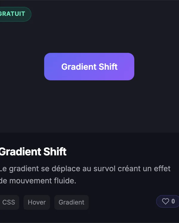 Effet CSS Bouton Gradient Shift — animation degrade hover