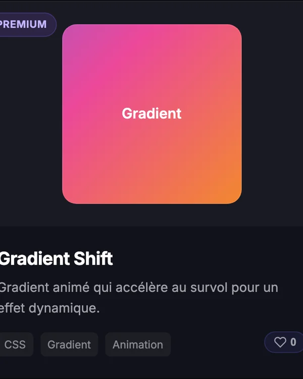 Effet CSS Hover Gradient Shift — degrade anime au survol