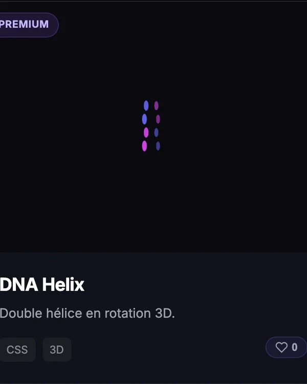 Effet CSS Loader DNA Helix — spinner helice ADN