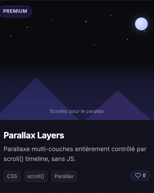 Effet CSS Scroll Parallax Layers — couches parallaxe defilement
