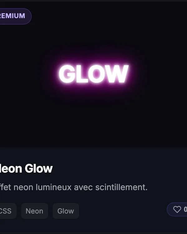 Effet CSS Texte Neon Glow — typographie neon lumineux