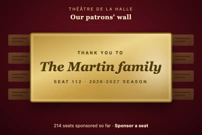 Engraved plaque of a patron — online donor wall of a theater — Perspective Tilt example 3