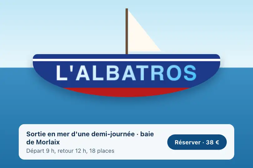 Le nom du bateau qui tangue — page de réservation d'une sortie en mer — Rotating Text exemple 2