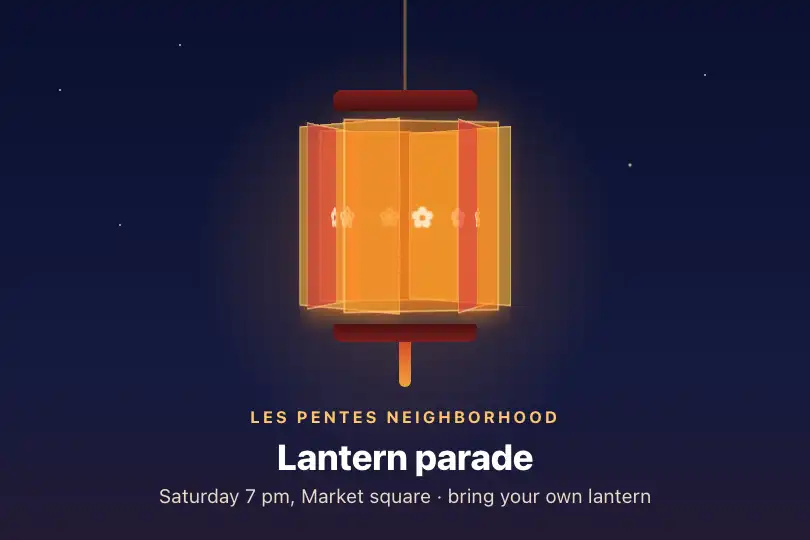 Hexagonal lantern for the lantern festival — a neighborhood's digital poster — Prism Rotation example 2