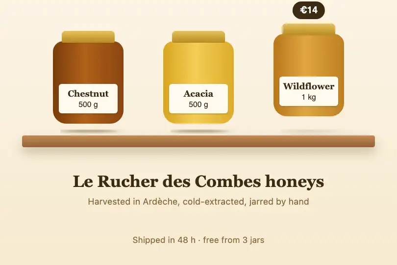 The honey jar you take off the shelf — a beekeeper's online shop — Shadow Perspective example 2