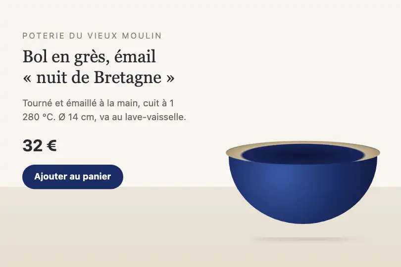 Le bol en grès qui décolle de la table — boutique d'une potière — Shadow Perspective exemple 3