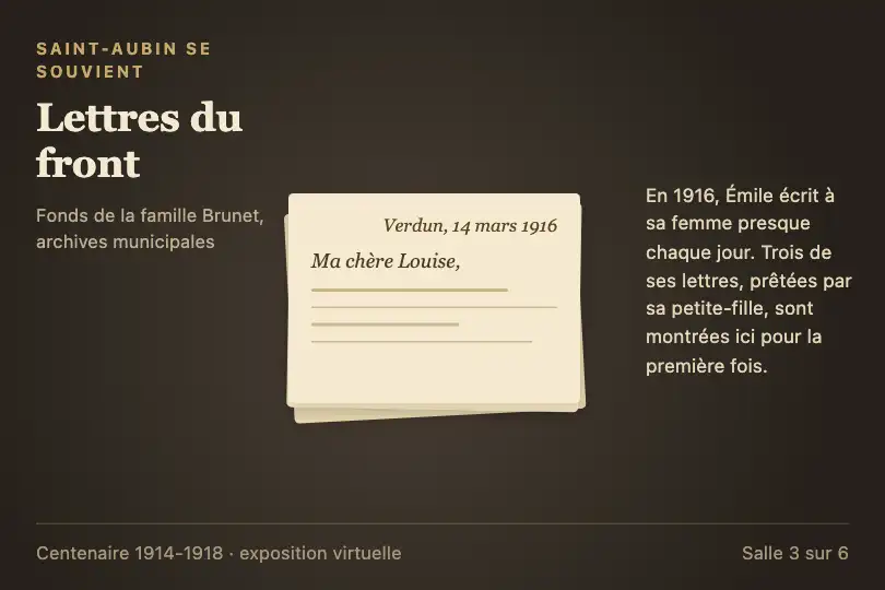 Lettres de poilus — exposition virtuelle du centenaire d'une commune — Layered Paper exemple 2