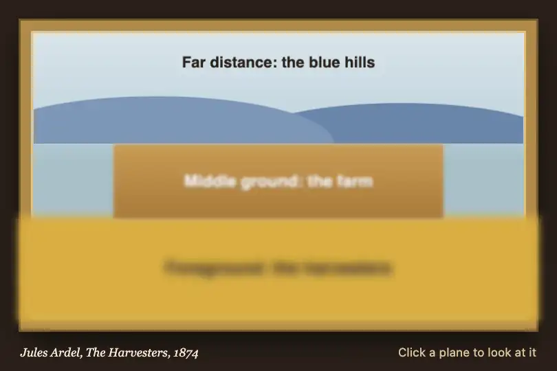 The three planes of a painted landscape — online guide of a fine arts museum — Depth of Field example 2