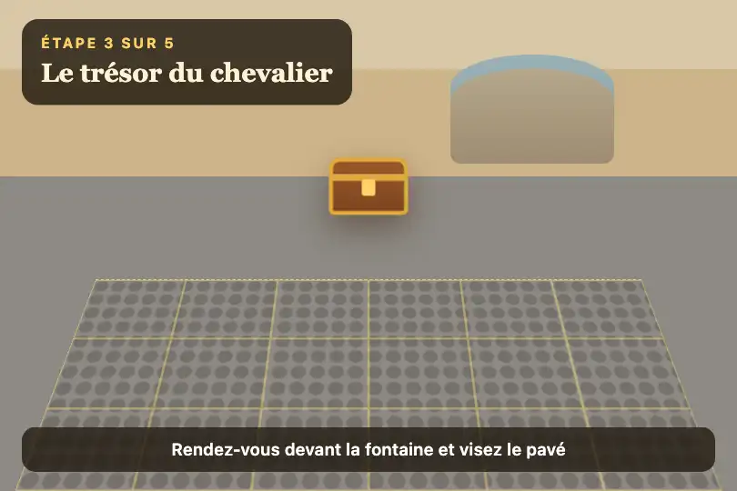 Écran d'attente d'un jeu de piste en réalité augmentée — site d'un office de tourisme — AR Object Placer exemple 2