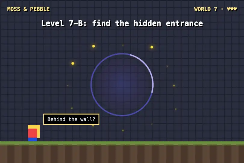 The way to the secret level — indie platformer presentation page — Portal Effect example 1