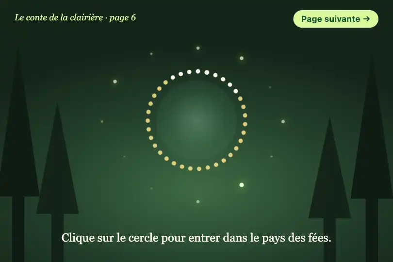 Le cercle de fées dans la forêt — conte interactif pour enfants — Portal Effect exemple 2