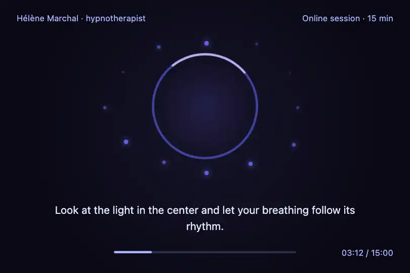 Focus point for an online hypnosis session — practitioner's page — Portal Effect example 3