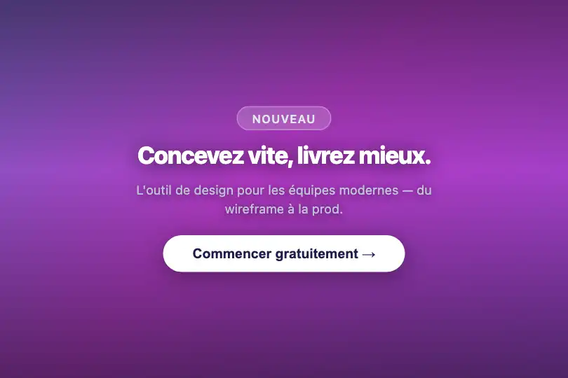Landing plein écran — Hero SaaS — Gradient Wave exemple 1
