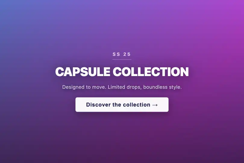 E-commerce hero — Capsule collection launch — Gradient Wave example 3