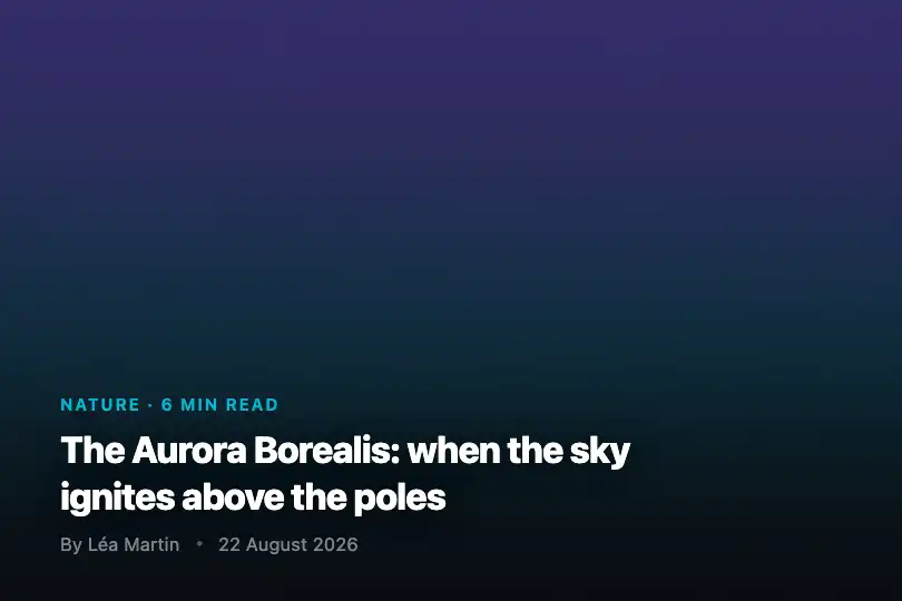 Article header — Long-form nature or astronomy opener — Aurora Borealis example 3
