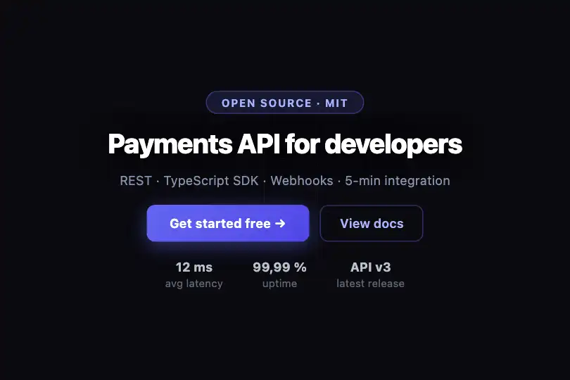Full-screen hero — Developer tool landing — Grid Pattern example 1