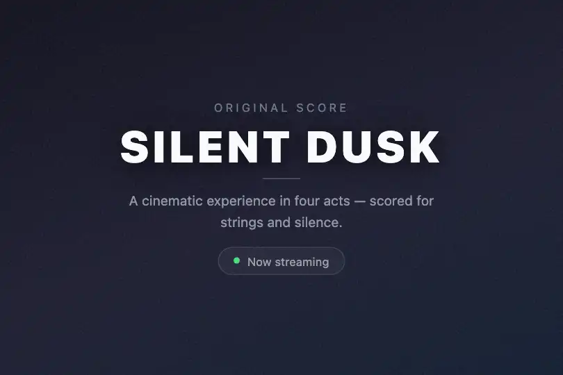 Dark cinema hero — Full-screen textured backdrop — Noise Texture example 1