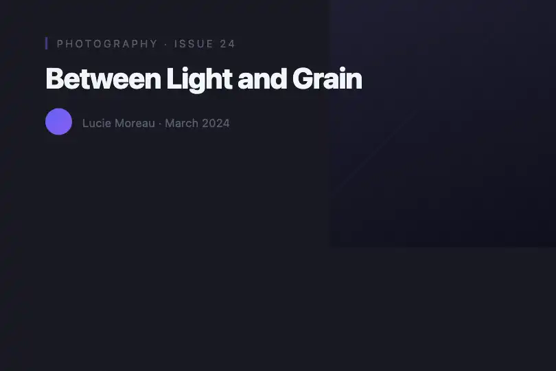 Portfolio section — Film grain aesthetic — Noise Texture example 3