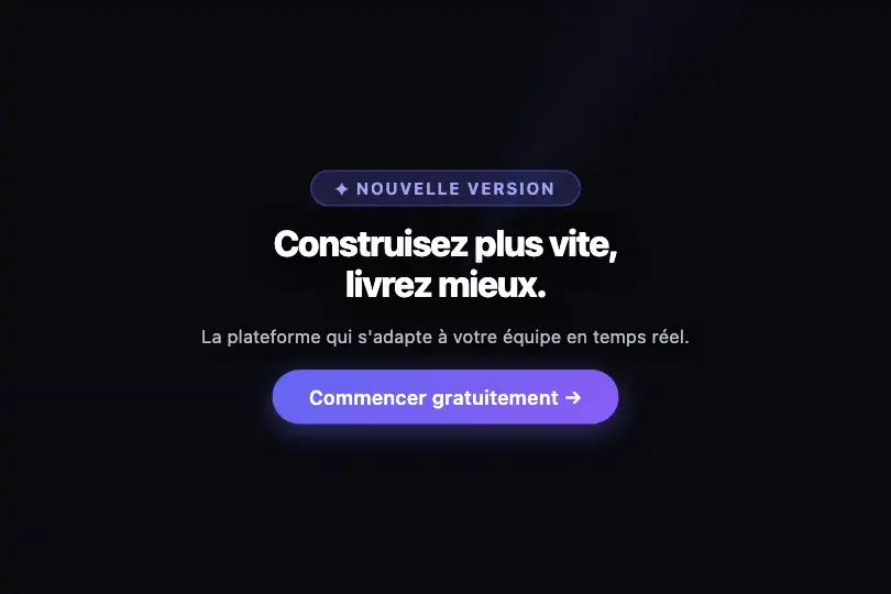 Hero SaaS — Fond atmosphérique grande surface — Light Rays exemple 1