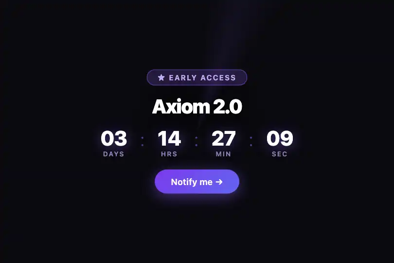Launch page — Product countdown hero — Light Rays example 2