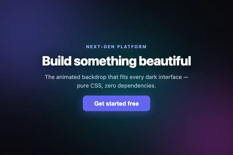 Full-screen hero — Dark SaaS landing page — Animated Blobs example 1