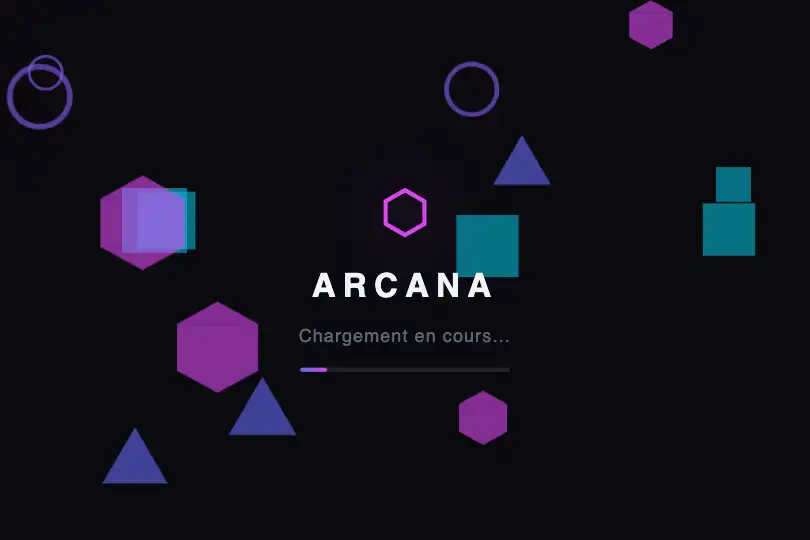 Splash screen de chargement — Jeu ou application créative — Geometric Shapes exemple 2