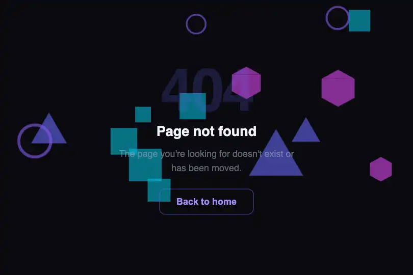 404 page or empty state — SaaS tool or app — Geometric Shapes example 3