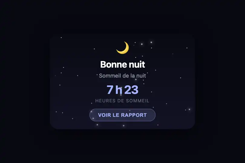 Widget sommeil — Carte « Bonne nuit » — Starry Night exemple 2