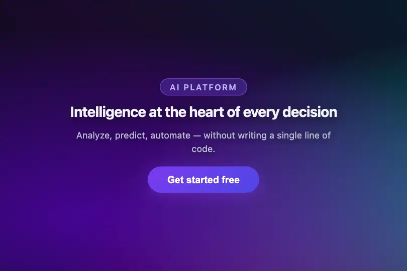 Full-screen hero — AI or tech landing page — Aurora Effect example 1