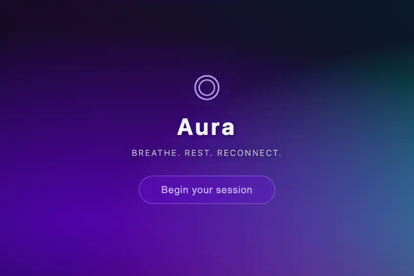 Splash screen — Wellness or nighttime meditation app — Aurora Effect example 2